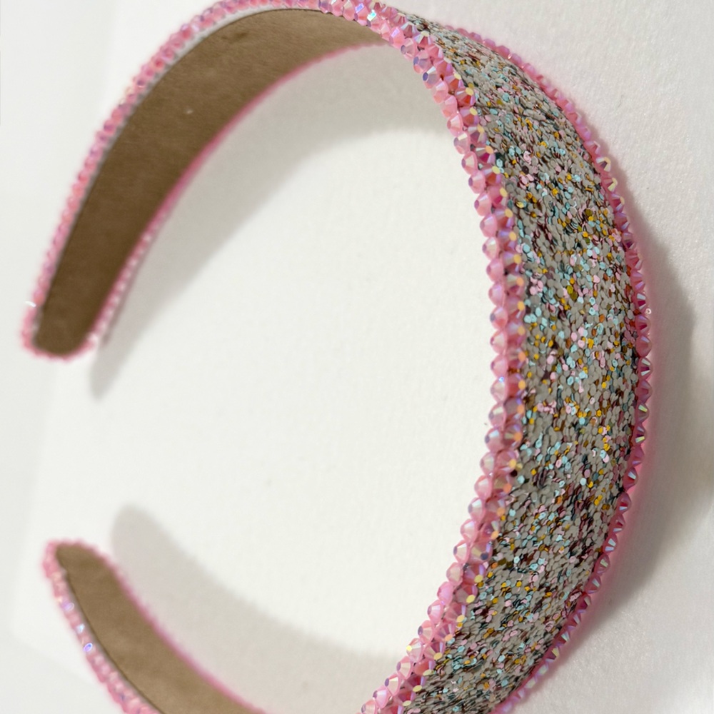 Pink Textured Hair Accessory with Silver Accents